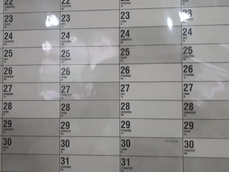 Takvim - Yıllık Planlayıcı 120x100 - Görsel 13