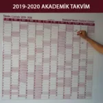 2019 - 2020 akademik takvim kağıt tahta