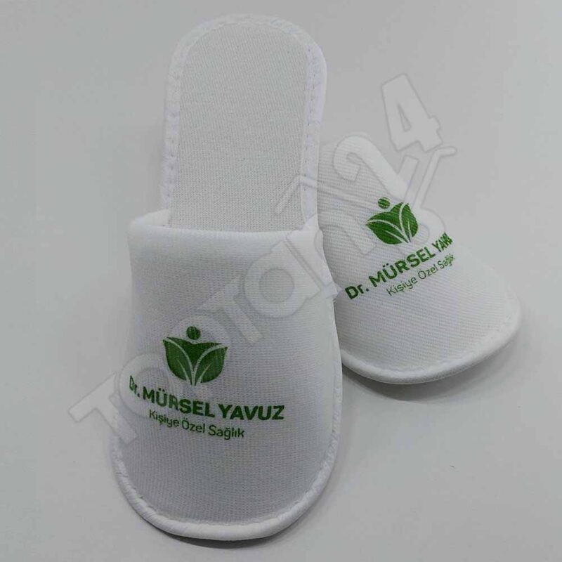 Baskılı Çift Katlı Havlu Kaymaz Otel Terliği - Görsel 3