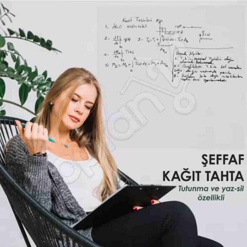 Beyaz & Şeffaf (Baskısız) 100×60 Cm Akıllı Kağıt Tahta 2’li