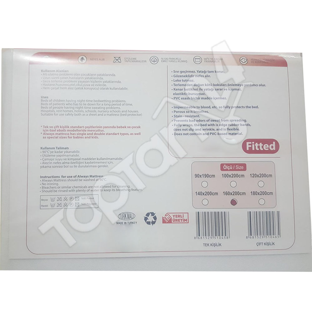 Çift Kişilik Alez 160x200 Cm Fitted 4 Çift Kişilik Alez 160x200 Cm Fitted - Görsel 4