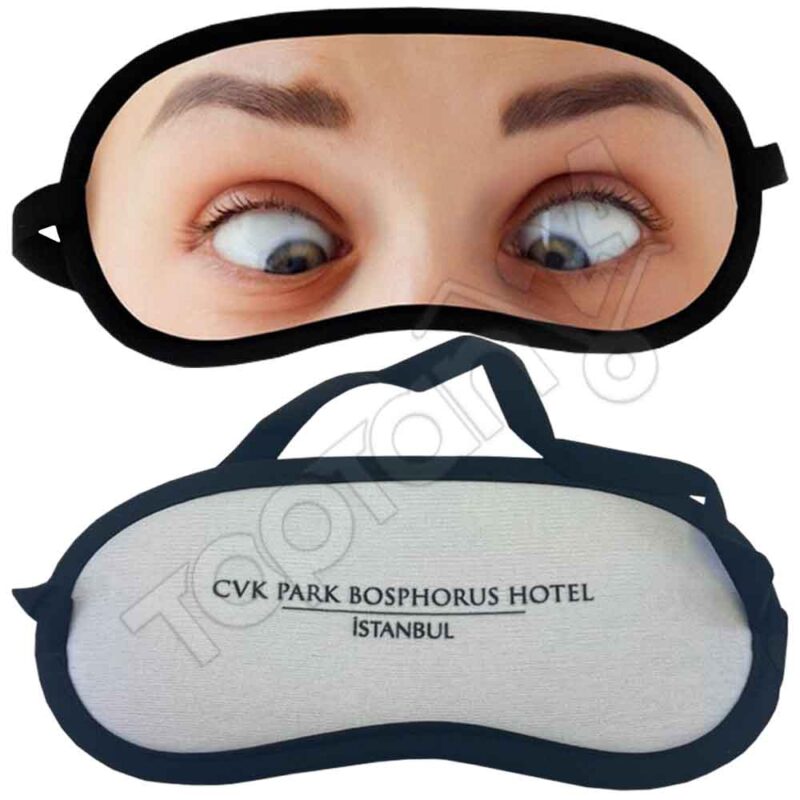 Baskılı Göz Bandı Logolu Uyku Bandı