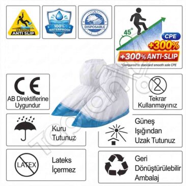 CPE Kaymaz Tabanlı Tela Bez Çizme Bot Galoş 18