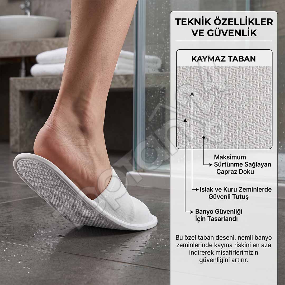 Gerçek Kaymaz Tabanlı Spa Terliği Önü Açık 4 Gerçek Kaymaz Tabanlı Spa Terliği Önü Açık - Görsel 4