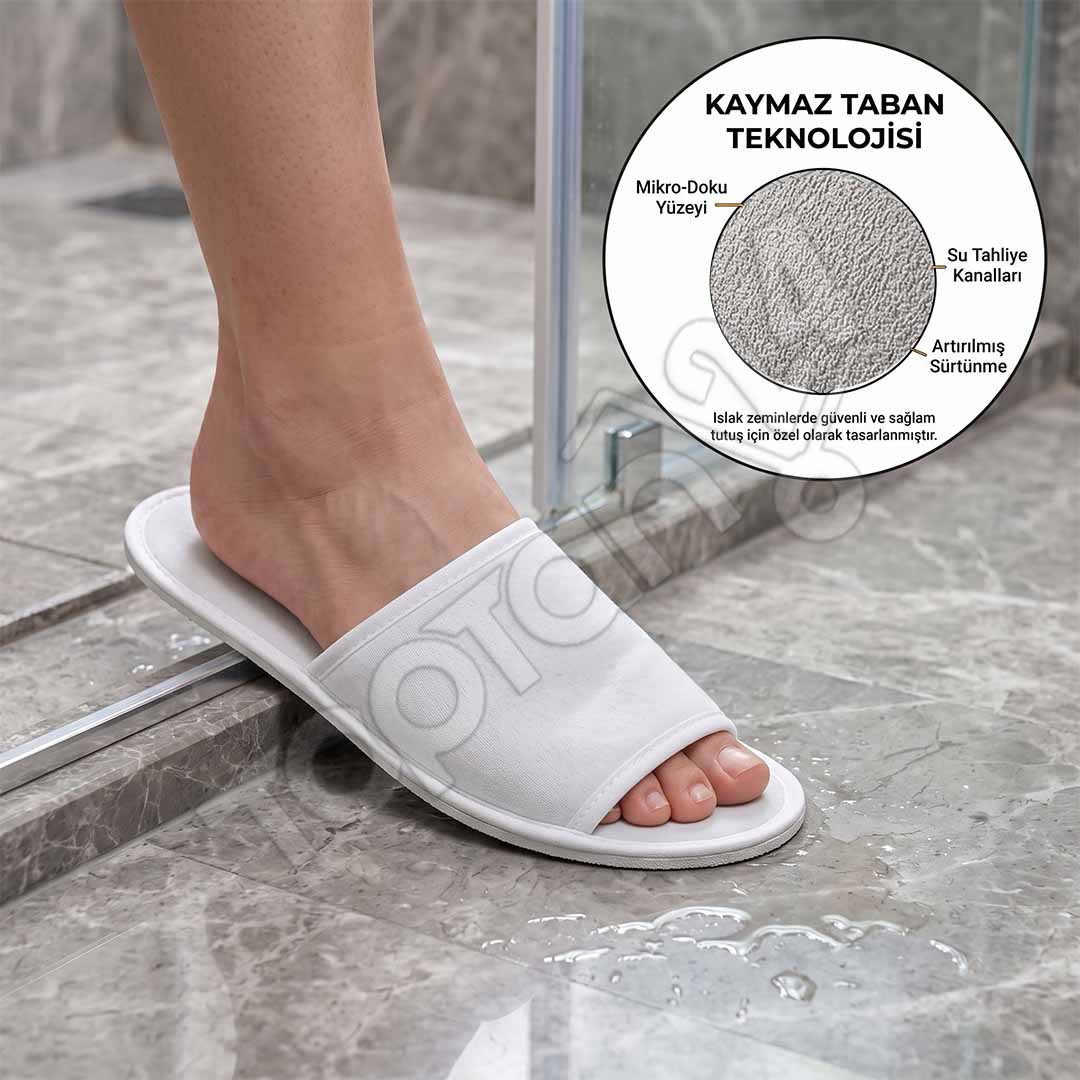 Gerçek Kaymaz Tabanlı Spa Terliği Önü Açık 14 Gerçek Kaymaz Tabanlı Spa Terliği Önü Açık - Görsel 14