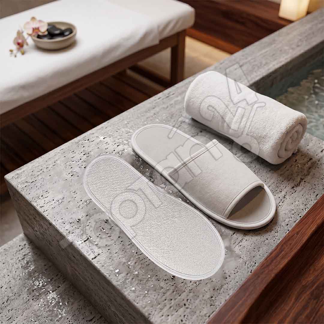 Gerçek Kaymaz Tabanlı Spa Terliği Önü Açık 8 Gerçek Kaymaz Tabanlı Spa Terliği Önü Açık - Görsel 8