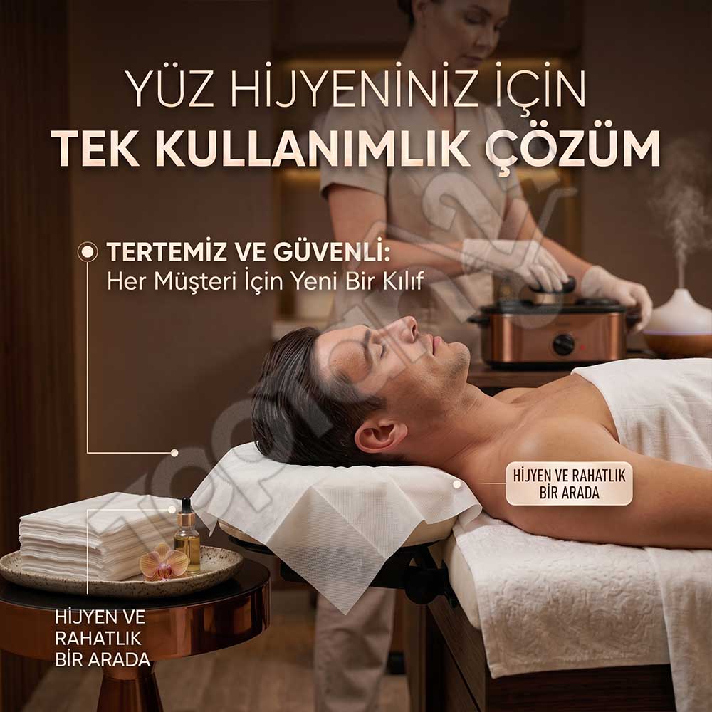 Tek Kullanımlık Masaj Sedye Başlık Yüz Örtüsü 6 Tek Kullanımlık Masaj Sedye Başlık Yüz Örtüsü - Görsel 6