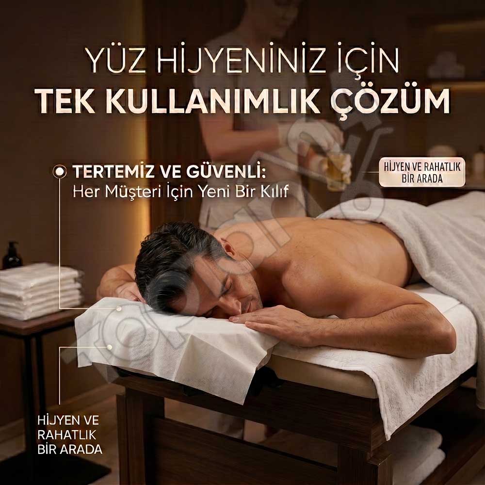 Tek Kullanımlık Masaj Sedye Başlık Yüz Örtüsü 7 Tek Kullanımlık Masaj Sedye Başlık Yüz Örtüsü - Görsel 7