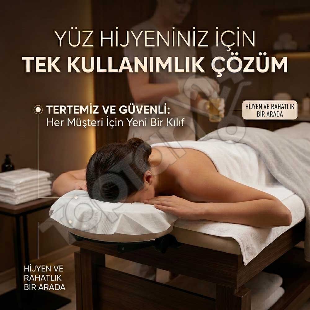Tek Kullanımlık Masaj Sedye Başlık Yüz Örtüsü 5 Tek Kullanımlık Masaj Sedye Başlık Yüz Örtüsü - Görsel 5